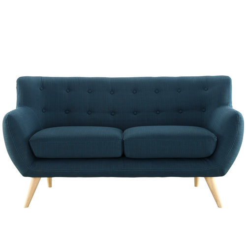 Remark Upholstered Fabric Loveseat in Azure