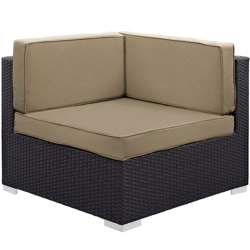 Gather Outdoor Patio Corner Sectional Set of 2 in Espresso Mocha