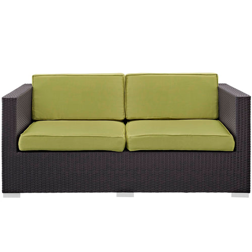 Gather Outdoor Patio Loveseat in Espresso Peridot