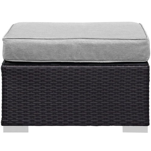 Gather Outdoor Patio Ottoman in Espresso Gray