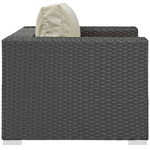 Sojourn Outdoor Patio Sunbrella® Armchair in Canvas Antique Beige
