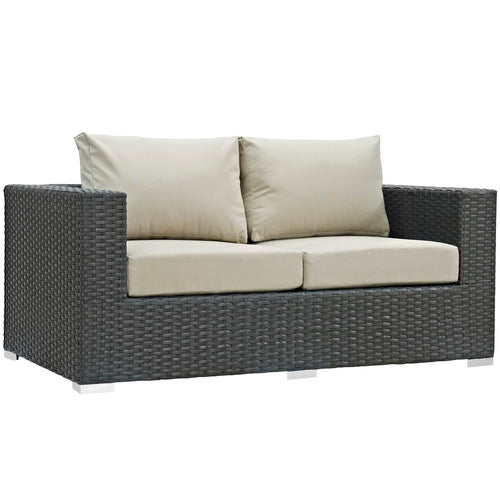 Sojourn Outdoor Patio Sunbrella® Loveseat in Canvas Antique Beige