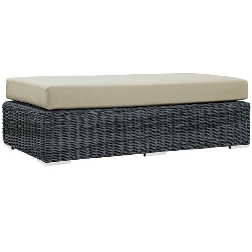 Summon Outdoor Patio Sunbrella® Rectangle Ottoman in Canvas Antique Beige