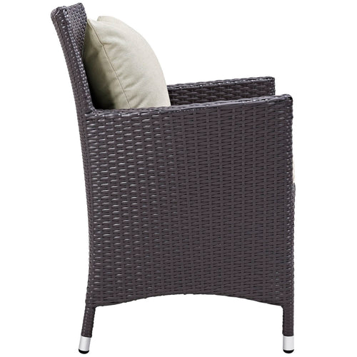 Convene Dining Outdoor Patio Armchair in Espresso Beige