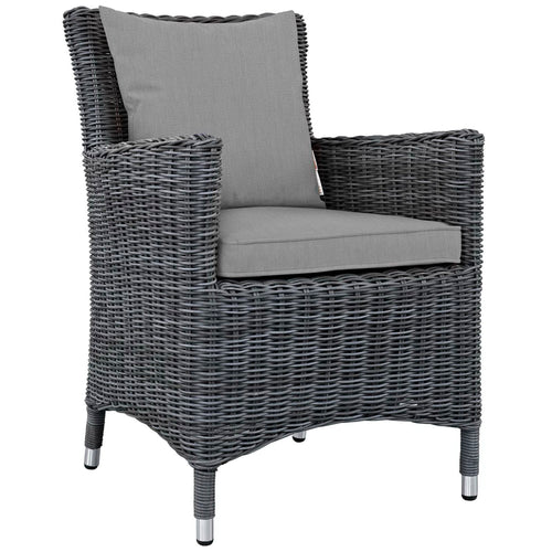 Summon Dining Outdoor Patio Sunbrella® Armchair in Canvas Gray