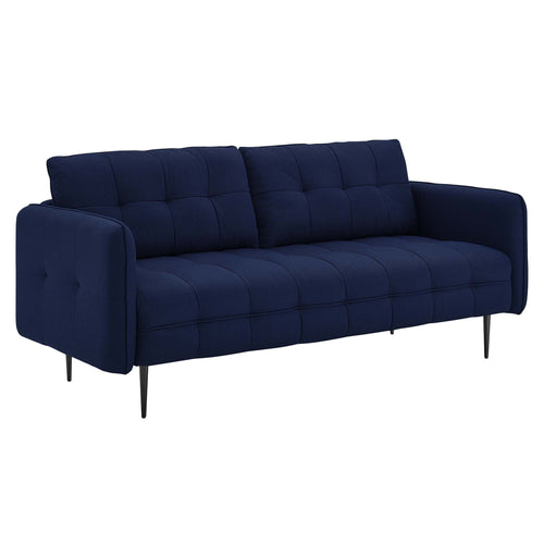 Cameron Tufted Fabric Sofa in Royal Blue