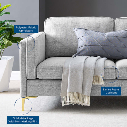 Kaiya Fabric Sofa in Light Gray