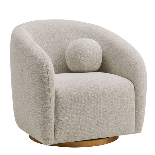 Holland Swivel Chenille Fabric Armchair in Dove Gray