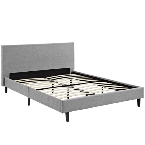 Anya Fabric Queen Bed in Light Gray