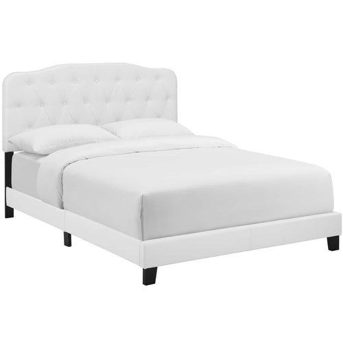 Amelia Faux Leather Full Bed in White