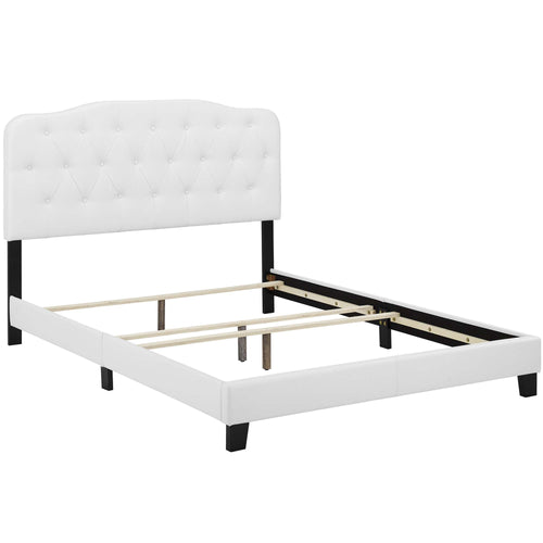 Amelia Faux Leather Full Bed in White