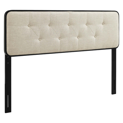 Bridgette Wood Queen Platform Bed With Splayed Legs in Black Beige