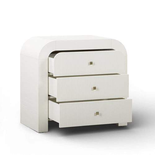 Hump 38" Arched 3-Drawer Chest in White