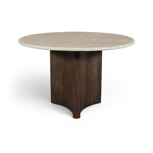 Pietra 48" Travertine Dining Table in Brown