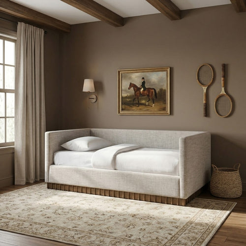 Teva Linen Twin Daybed in Beige