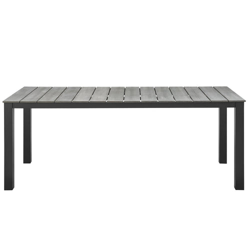 Maine 80" Outdoor Dining Table in Brown Gray