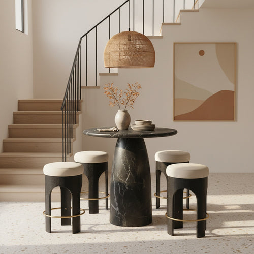 Cosenza Concrete Indoor/Outdoor Bar Table in Black
