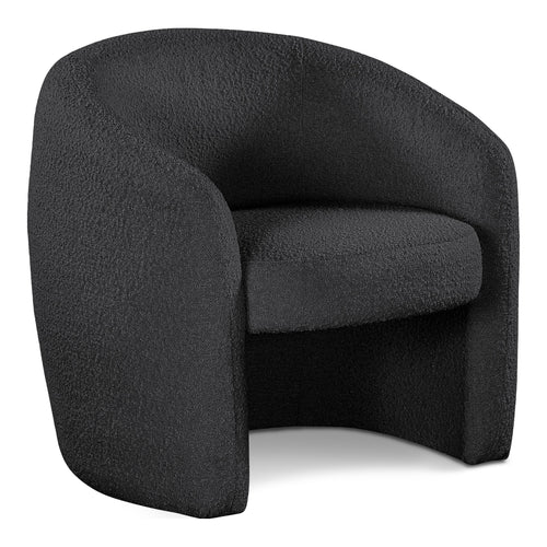Acadia Boucle Fabric Upholstered Accent Chair in Black