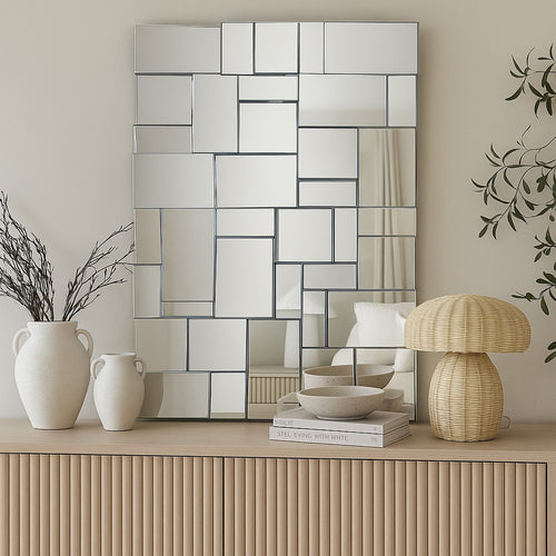 Action Geometric Design Mirror in Silver
