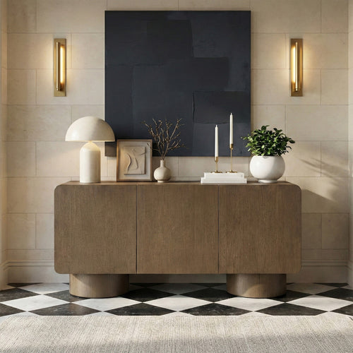 Adagio Solid Wood And Oak Veneer Sideboard/Buffet in Brown