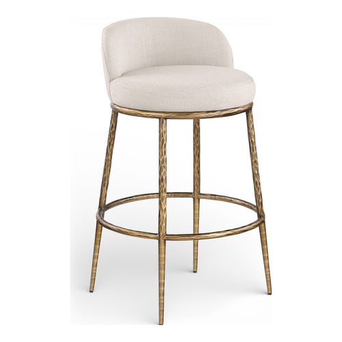 Ferro Performance Fabric Upholstered Bar Stool (77084-C) in Beige