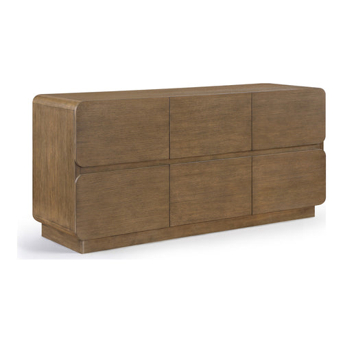 Adagio Solid Wood And Oak Veneer Dresser in Brown