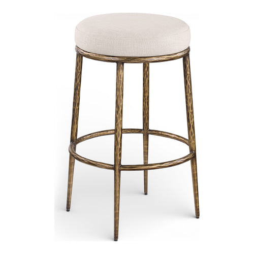 Ferro Performance Fabric Upholstered Bar Stool (77081-C) in Beige