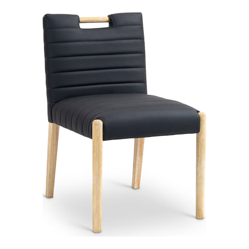 Aimee Vegan Leather Upholstered Dining Side Chair in Black