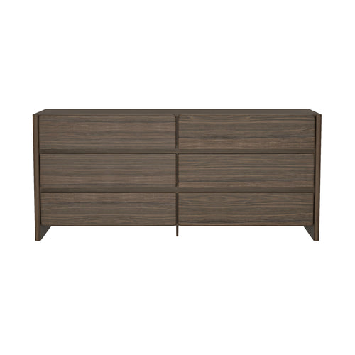 Linda 72" Dresser (6-Drawer) in Walnut Brown