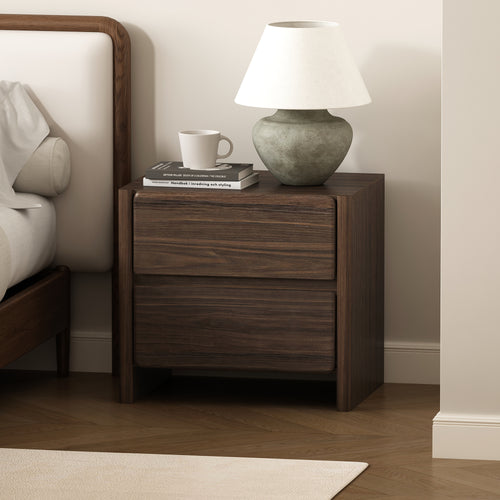 Linda 24" Nightstand (2-Drawer) in Walnut Brown