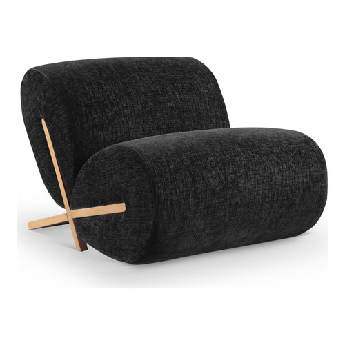 Akira Fabric Upholstered Accent Chair in Black