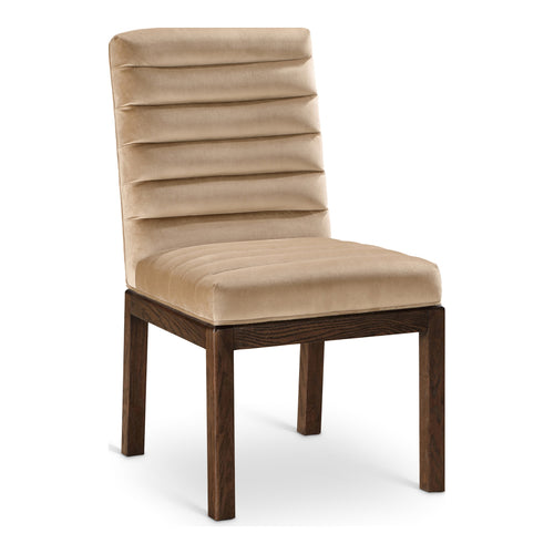 Evelyn Velvet Upholstered Dining Chair in Beige