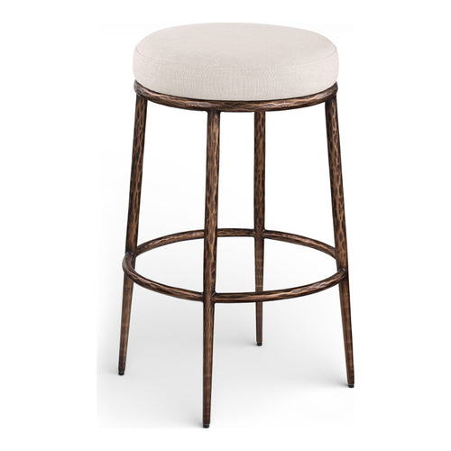 Ferro Performance Fabric Upholstered Bar Stool in Beige