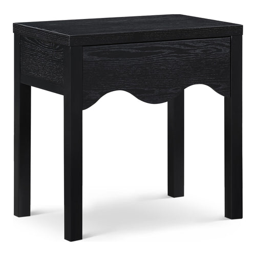 Fiora Oak Veneer Nightstand in Black