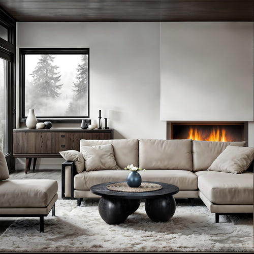 Fitch Oak Veneer Coffee Table in Black