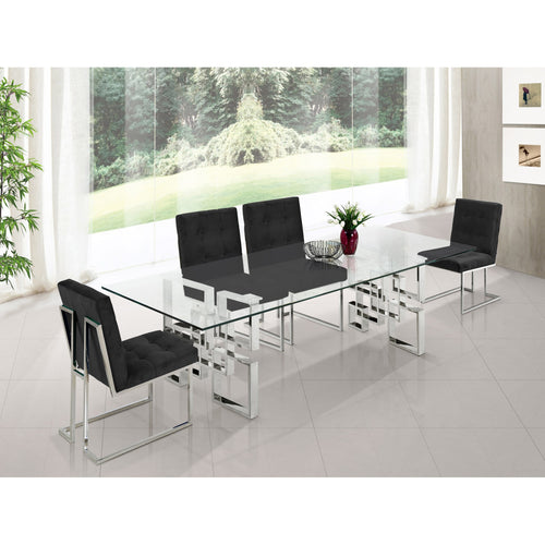 Alexis Velvet Upholstered Dining Chair in Black