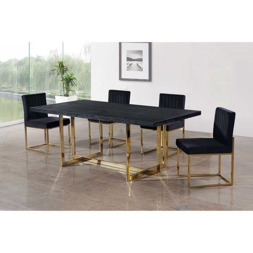 Giselle Velvet Upholstered Dining Chair in Black
