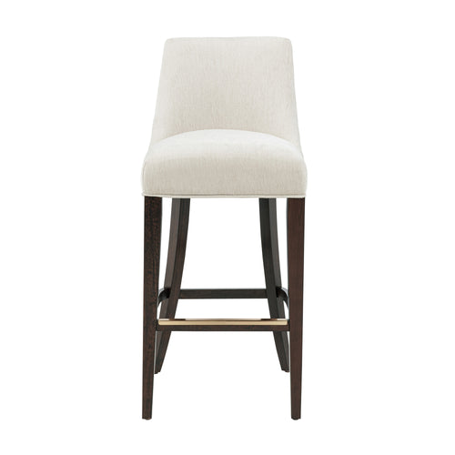 Beever Chenille Wood Upholstered Barstool in Cream