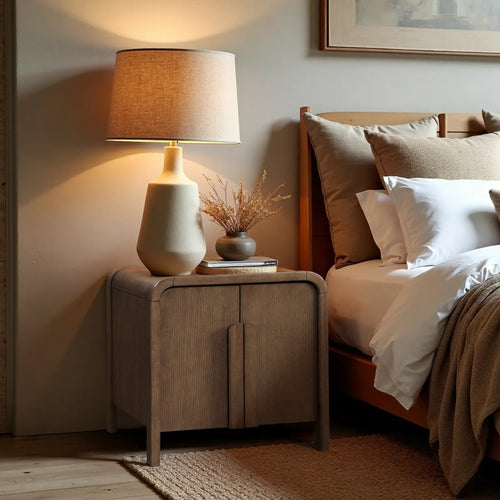 Harmony Oak Veneer And Solid Wood Night Stand in Brown