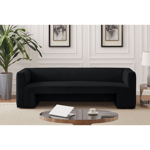 Henson 89.5" Velvet Upholstered Sofa in Black