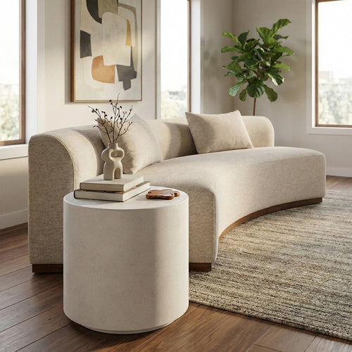 Imperia Concrete Indoor/Outdoor End Table in White