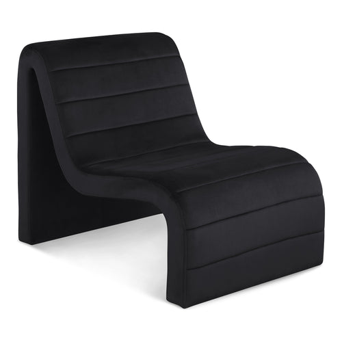 Ivy Velvet Upholstered Accent Chair in Black