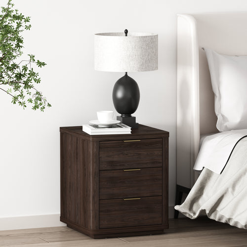 Evelyn 20" Nightstand (3-Drawer) in Brown
