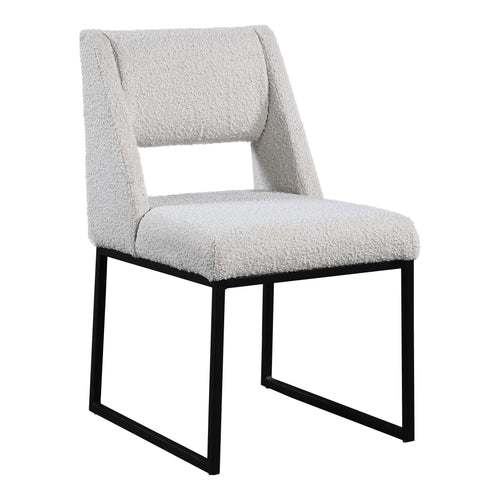Jayce Boucle Fabric Upholstered Dining Chair in Cream