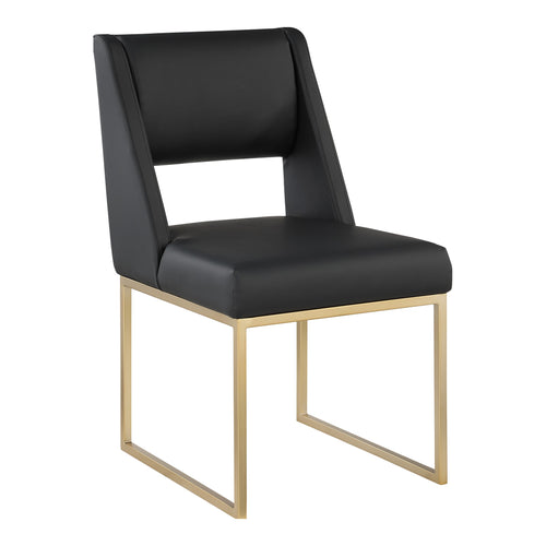 Jayce Vegan Leather Upholstered Dining Chair in Black