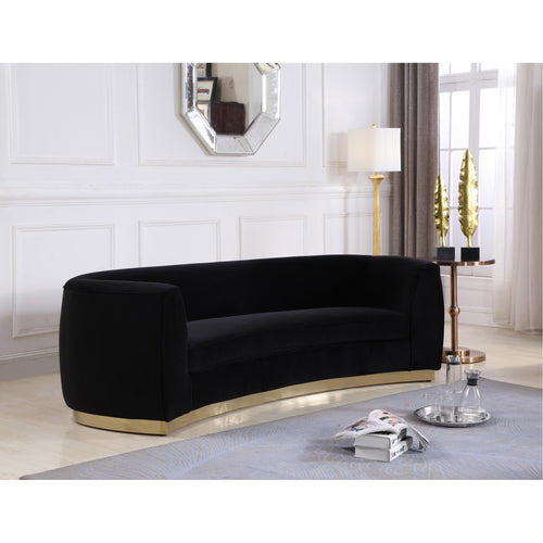 Julian 91.5" Velvet Upholstered Sofa in Black