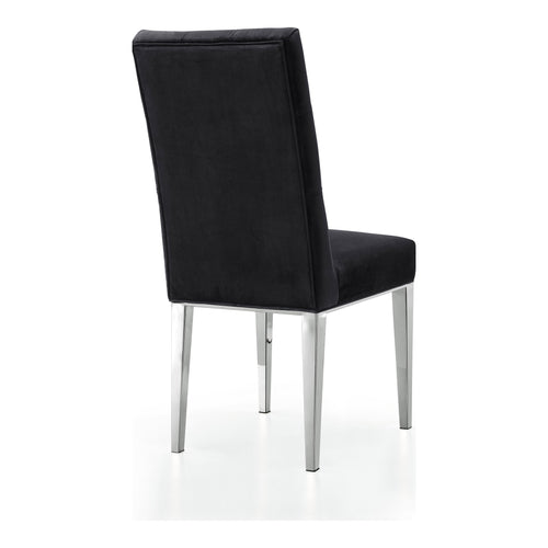Juno Velvet Upholstered Dining Chair in Black
