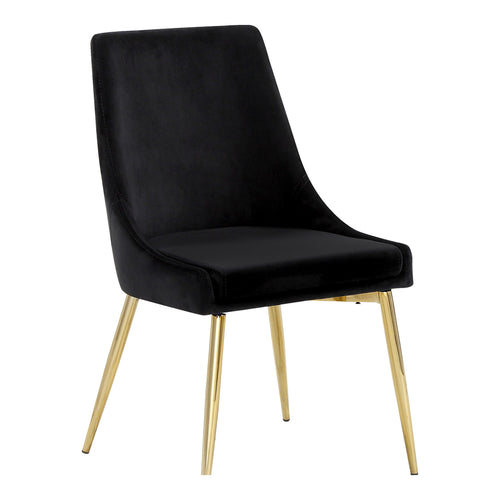 Karina Velvet Upholstered Dining Chair in Black