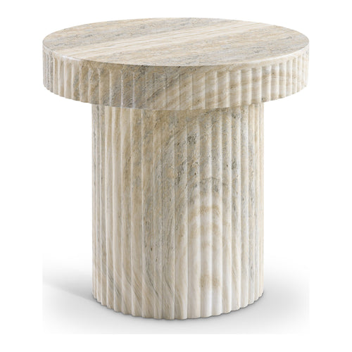 Legatto Travertine Finish Concrete Indoor / Outdoor End Table in Natural