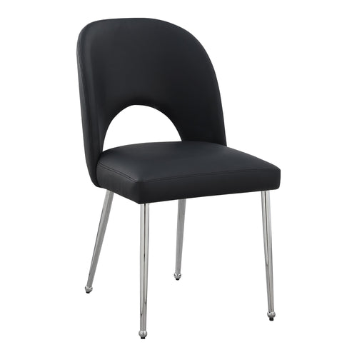 Logan Vegan Leather Upholstered Dining Chair in Black